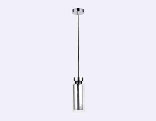 Светильник подвесной TR3572 Ambrella light чёрный серый на 1 лампу, основание хром в стиле хай-тек современный трубочки фото 3