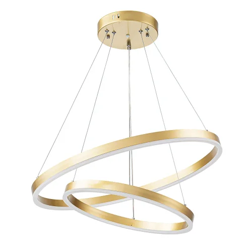 Светильник подвесной LED с пультом Siren A2548SP-75GO Arte Lamp золотой на 1 лампу, основание золотое в стиле минимализм хай-тек современный кольца