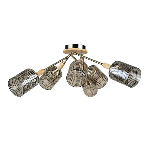 Люстра потолочная Maria A4536PL-6AB Arte Lamp янтарная на 6 ламп, основание античное бронза в стиле современный классический 