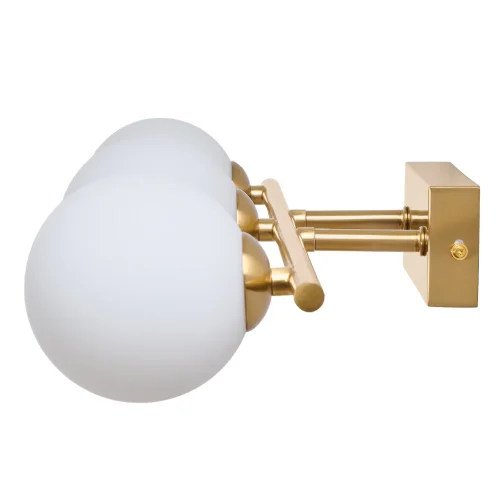 Бра Valency MR2031-3W MyFar белый на 3 лампы, основание золотое в стиле современный шар фото 3