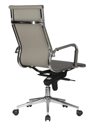 Офисное кресло для руководителей 101F-LMR CLARK, цвет сиденья серый Dobrin, серый/экокожа, ножки/металл/хром, размеры - 1090*1150***680*680 фото 4