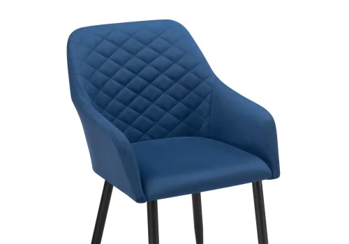 Кресло Стив синее / черное 571406 Woodville, синий/велюр, ножки/металл/чёрный, размеры - ****520*680 фото 5