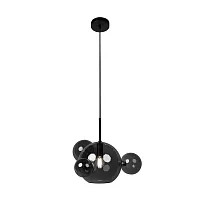 Светильник подвесной Bolle 2029-P4 mini LOFT IT чёрный на 1 лампу, основание чёрное в стиле современный молекула шар