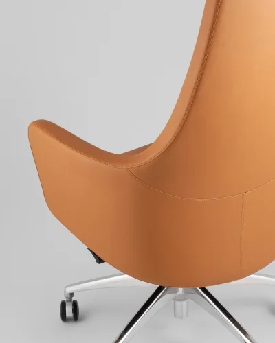 Кресло руководителя TopChairs Ferris, коричневое УТ000039421 Stool Group, коричневый/экокожа, ножки/металл/хром, размеры - *1280**** фото 6