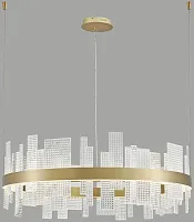 Люстра подвесная LED Lotta WE460.02.303 Wertmark прозрачная на 1 лампа, основание золотое в стиле модерн 
