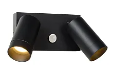 Настенный светильник Taylor 09831/02/30 Lucide уличный IP44 чёрный 2 лампы, плафон чёрный в стиле современный GU10