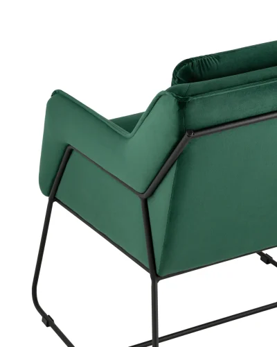Кресло Роланд в стиле лофт велюр зелёный УТ000035917 Stool Group, зелёный/велюр, ножки/металл/чёрный, размеры - ****700*840мм фото 3