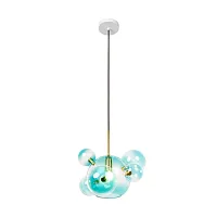 Светильник подвесной Bolle 2027-P6 Blue mini LOFT IT голубой 1 лампа, основание белое в стиле модерн молекула шар
