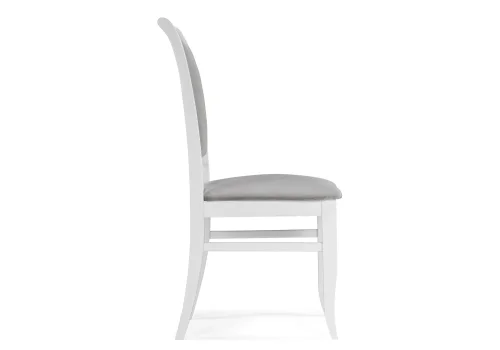 Деревянный стул Авелин серый велюр / белый 515983 Woodville, серый/велюр, ножки/массив бука дерево/белый, размеры - ****480*550 фото 3