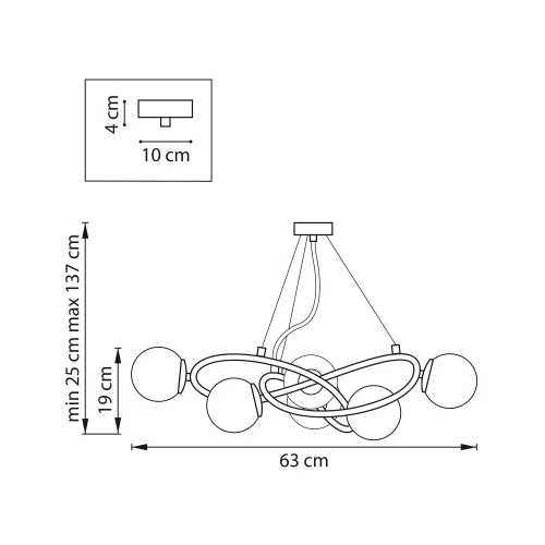 Люстра подвесная Globo 799063 Lightstar белая на 6 ламп, основание латунь в стиле современный шар фото 2 Люстра подвесная Globo 799063 Lightstar белая на 6 ламп, основание латунь в стиле современный шар фото 2