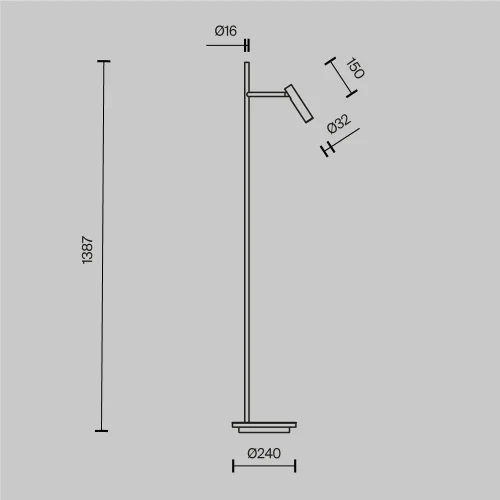 Торшер LED Estudo Z010FL-L8B3K Maytoni чёрный на 1 лампу, основание чёрное в стиле хай-тек фото 11