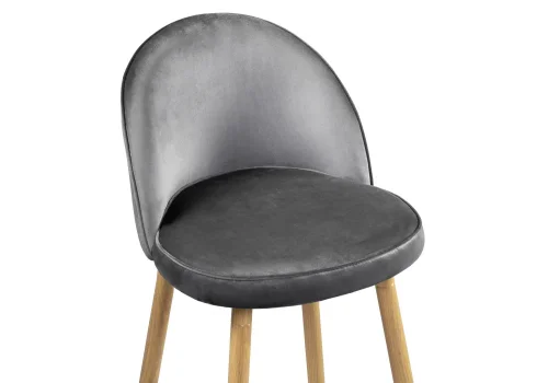 Барный стул Dodo 1 dark grey with edging / wood 15127 Woodville, серый/велюр, ножки/металл/натуральный, размеры - ****440*510 фото 5
