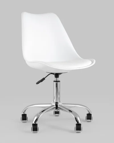 Стул BLOK SN, пластиковый белый УТ000039786 Stool Group, белый/экокожа пластик, ножки/металл/хром, размеры - 830*950***485*545