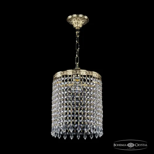 Светильник подвесной 19201/20IV G Drops Bohemia Ivele Crystal прозрачный 1 лампа, основание золотое в стиле классический drops