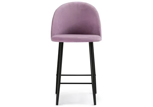 Барный стул Амизуре лавандовый / черный матовый 448660 Woodville, фиолетовый/велюр, ножки/металл/чёрный, размеры - ****480*530 фото 2