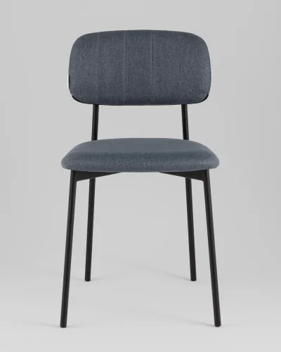 Стул Майло рогожка серо-синий УТ000040136 Stool Group, синий/рогожка, ножки/металл/чёрный, размеры - ***** фото 2