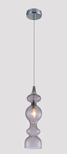 Светильник подвесной IRIS SP1 A SMOKE Crystal Lux серый прозрачный на 1 лампу, основание хром в стиле современный фото 2