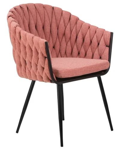 Стул обеденный 9691-LM MATILDA, цвет сиденья розовый (LAR-275-10), цвет основания черный Dobrin, розовый/текстиль, ножки/металл/чёрный, размеры - ****620*560 фото 3