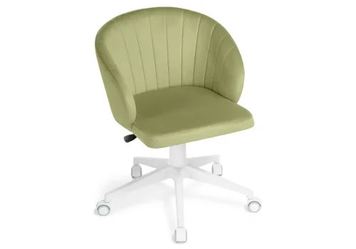 Компьютерное кресло Пард confetti green 464234 Woodville, зелёный/велюр, ножки/пластик/белый, размеры - *870***590*600 фото 6