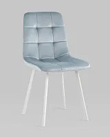Стул Chilly, велюр серо-голубой, сиденье, белые ножки УТ000039635 Stool Group, голубой/велюр, ножки/металл/белый, размеры - *****