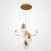 Люстра подвесная CERES RING 219634-23 ImperiumLoft белая на 5 ламп, основание латунь в стиле современный 