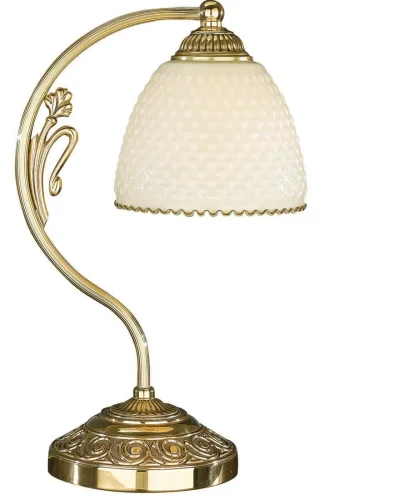 Настольная лампа P 7105 P Reccagni Angelo бежевая 1 лампа, основание золотое латунь металл в стиле классический  фото 2