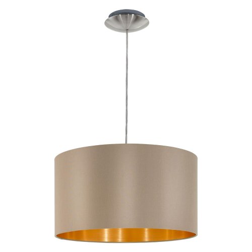 Светильник подвесной MASERLO 31602 Eglo серый 1 лампа, основание серое никель в стиле современный 