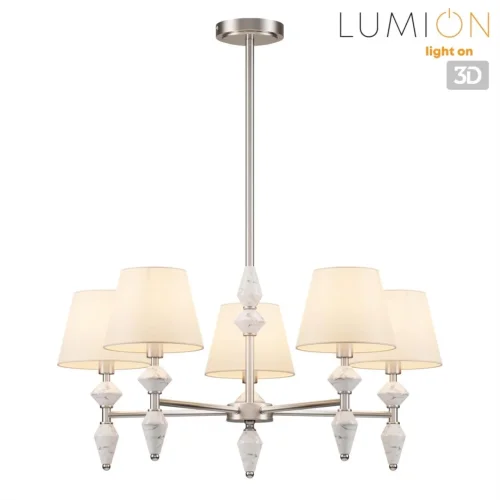 Люстра на штанге Vermont 8274/5 Lumion белая на 5 ламп, основание никель в стиле классический фото 3