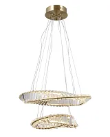 Люстра подвесная LED Asti V10724-PL Moderli прозрачная на 1 лампа, основание золотое в стиле классический современный кольца