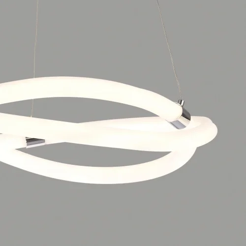 Люстра подвесная LED Line 6608 Mantra белая на 1 лампа, основание серое никель в стиле современный кольца фото 5