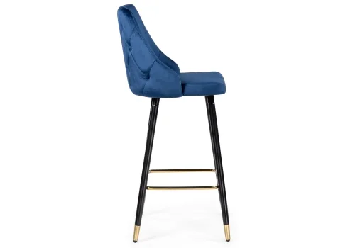 Барный стул Archi dark blue 15043 Woodville, синий/велюр, ножки/металл/чёрный, размеры - ****490*500 фото 3