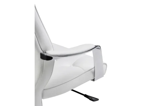 Компьютерное кресло Sarabi white / satin chrome 15424 Woodville, белый/экокожа, ножки/металл/хром, размеры - *1310***690* фото 8