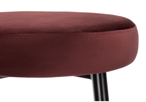 Барный стул Plato purple 15541 Woodville, бордовый/велюр, ножки/металл/чёрный, размеры - ****430*430 фото 4