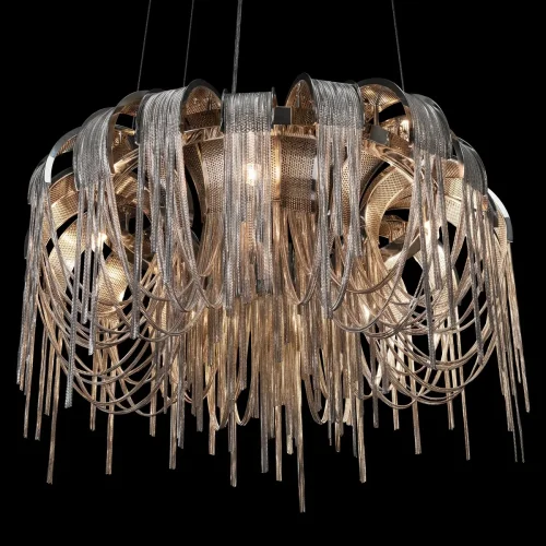 Люстра подвесная Volver 10404/650 SN LOFT IT никель на 5 ламп, основание никель в стиле арт-деко цепочки фото 8