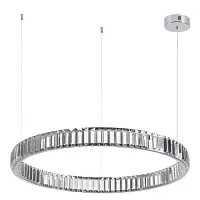 Люстра подвесная LED Vekia 4930/45L Odeon Light прозрачная на 1 лампа, основание хром в стиле современный кольца