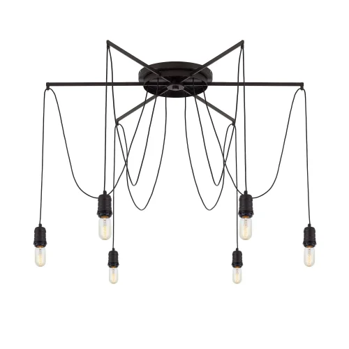 Светильник подвесной лофт Эдисон Spider CL451262 Citilux без плафона 6 ламп, основание коричневое в стиле лофт spider паук фото 6