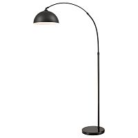 Торшер 484-025-01 Velante изогнутый чёрный на 1 лампу, основание чёрное в стиле лофт современный 