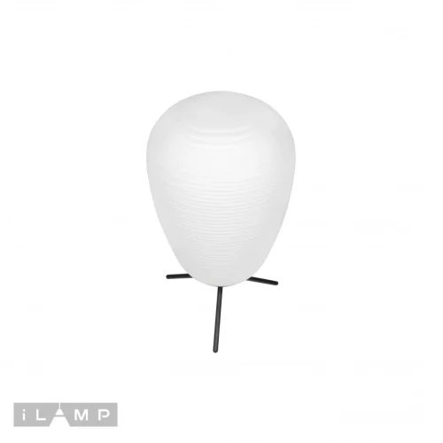 Настольная лампа Moon AT9041-1B WH iLamp белая 1 лампа, основание чёрное металл в стиле современный  фото 3