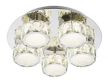 Люстра потолочная LED Amur 49350D4 Globo прозрачная на 1 лампа, основание хром в стиле современный 