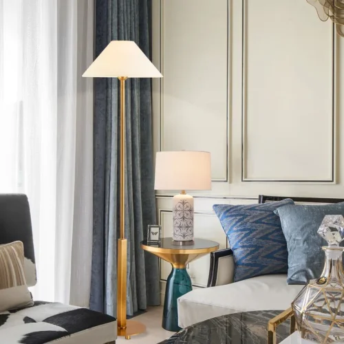 Торшер FAREL 140672-26 ImperiumLoft белый на 1 лампу, основание латунь в стиле современный фото 5