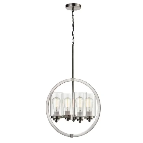 Светильник подвесной Chiedo 441 VL4073P04 Vele Luce прозрачный серебряный на 4 лампы, основание серебряное в стиле классический 