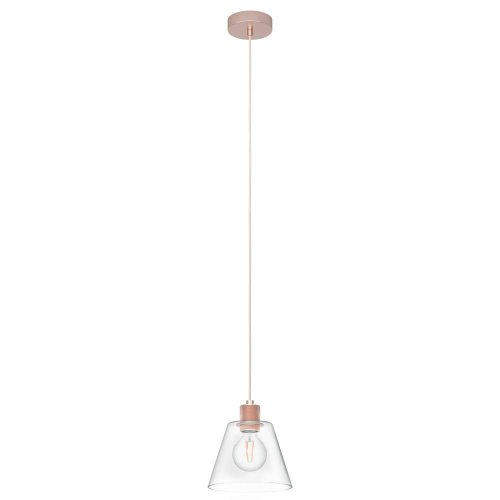 Светильник подвесной Copley 43631 Eglo прозрачный 1 лампа, основание розовое в стиле модерн 