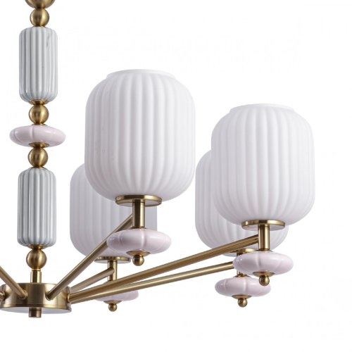 Люстра подвесная Alegra 8334/8 Lumion белая на 8 ламп, основание бронзовое в стиле классический фото 6