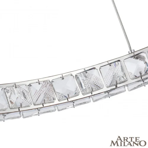 Люстра подвесная LED с пультом AM-Venezia 311311/D600 NI Arte Milano прозрачная на 1 лампу, основание никель в стиле современный кольца с пультом фото 9