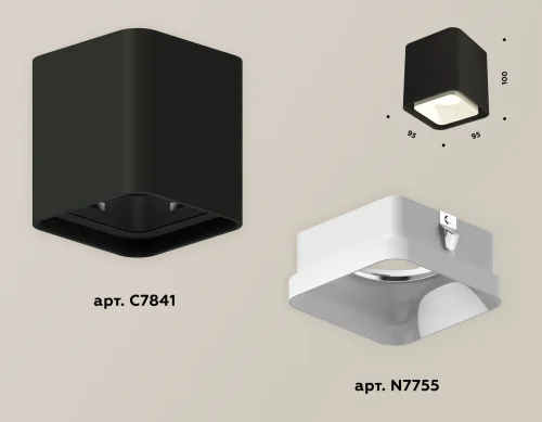 Светильник накладной Techno spot XS7841021 Ambrella light чёрный 1 лампа, основание чёрное в стиле модерн хай-тек квадратный фото 3