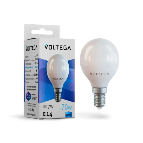 Лампа LED Simple 7055 Voltega VG2-G45E14cold7W  E14 7вт
