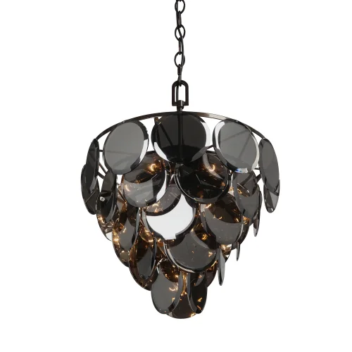 Люстра подвесная V5850-7/10 Vitaluce чёрная серая на 1 лампа, основание бронзовое в стиле классический современный  фото 3