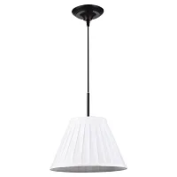 Светильник подвесной MILAZZO LSL-2906-01 Lussole белый 1 лампа, основание коричневое в стиле современный 