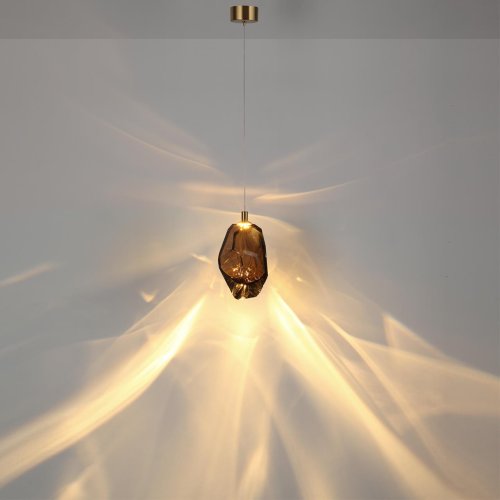 Светильник подвесной LED Gemme 7112/4LA Odeon Light коричневый на 1 лампу, основание бронзовое в стиле современный классический выдувное фото 5 Светильник подвесной LED Gemme 7112/4LA Odeon Light коричневый на 1 лампу, основание бронзовое в стиле современный классический выдувное фото 5