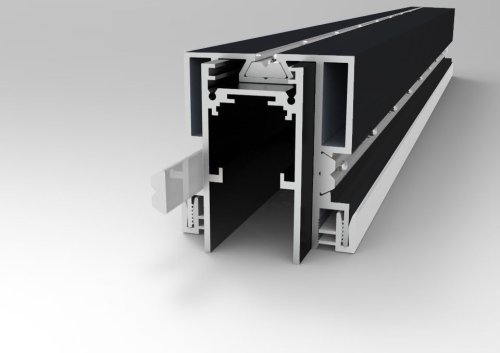 Профиль для SKYLINE 48 с демпф. системой в натяжной потолок (ПВХ+ТКАНЬ) 2м Skyline 48 ST003.429.02 ST-Luce чёрный в стиле для светильников серии Skyline 48 магнитный натяжной потолок профиль